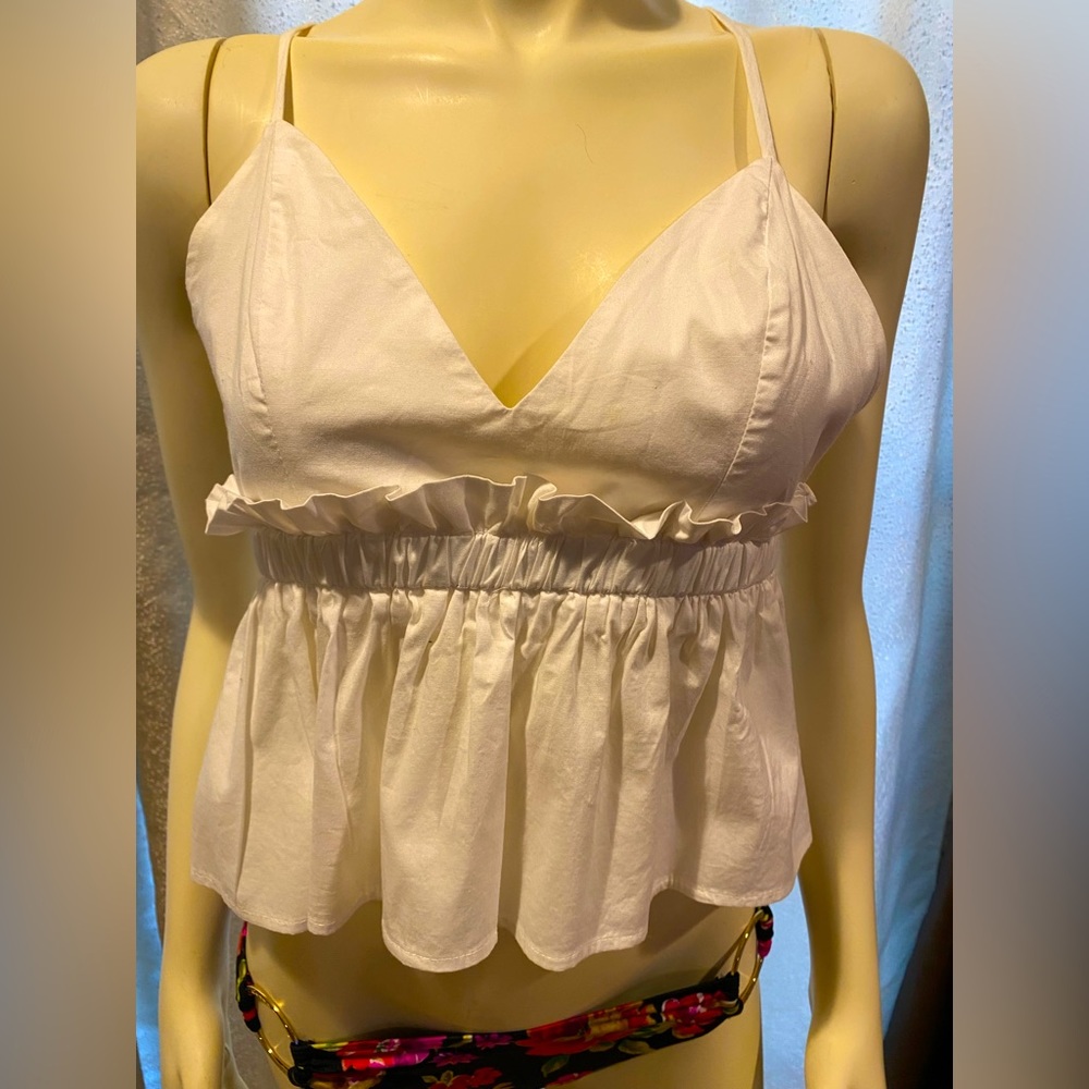 White babydoll Crop Top